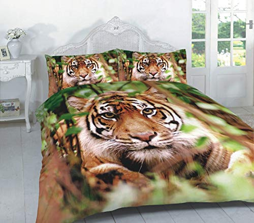 EHD 3D Animals Pattern Modern Stylish Duvet Cover Sets Quilt Cover Sets Luxurious Bedding Sets By NZ (Tiger Multi, Double)