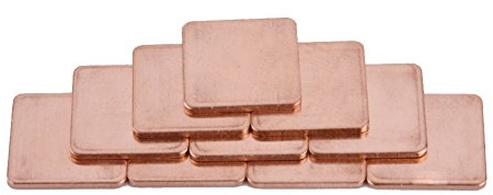 Dpofirs Spessore in Rame da 10 Pezzi, dissipatore di Calore in Fogli di Rame, Cuscinetto Termico a conducibilità Termica 401 W/MK per CPU CPU da 20 * 20 mm per Computer Desktop Desktop(1.5MM)