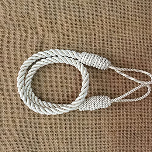 TYUTYU 2 Teile/los Vorhang Krawatte Rücken Hängende Seile Vorhang Raffbacks gebundene Gurthalter Vorhang Dekoratives Zubehör Feste Farbe (Color : Ivory)