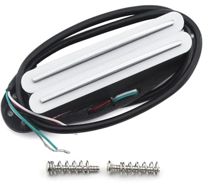 FLEOR Alnico 5 Hot Rail Humbucker Single-Coil-Size Pickup 6-7K Humbucker White Fit Strat Squier Tele Guitar