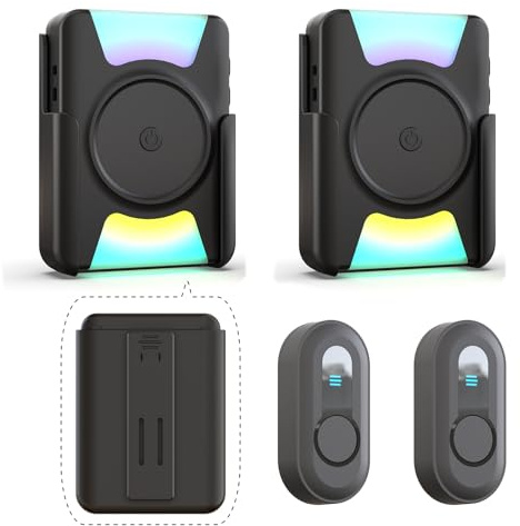 CallToU Hearing Impaired Doorbell 1000FT Wireless Battery Operated Door Bell With Vibrating Flashing Light Avoid Scare Others for Deaf at Home Office 2 Call Buttons 2 Portable Receivers