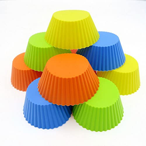 Confezione da 20 pirottini in silicone per cupcake in silicone per muffin, stampi per cupcake in silicone, per cottura di grandi dimensioni, facili da pulire, regalo di Natale