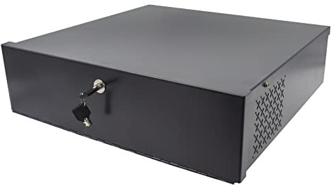 18in X 18in X 5in NVR/DVR Lock Box, Black 16 Gauge Heavy Duty Steel With Fan Network Locking Safety Box for CCTV Balun by ThePoEstore