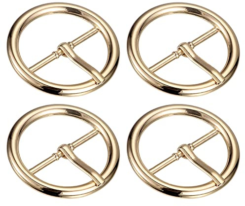 sourcing map Metall Rollschnalle, Gürtelschnallen Dorn Schnallen Verschluss, Rund Mittelstange Schnalle für Taschen Leder-Gürtel Schuh Geldbörse DIY Zubehör