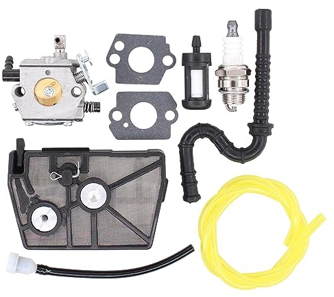 Vergaser Satz Reparatur mit Luftfilter Kraftstofffilter Zündkerze Kraftstoffleitung Dichtung Kraftstoffzufuhrleitung Handwerker Vergaser Ersatz für Stihl 028 AV Kettensäge Walbro WT16B Tillotson HU-40