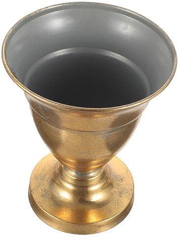 DOITOOL Pot De Fleurs Vintage Métal Style Coupe Trophée pour Bureau Ou Balcon Pot De Fleurs Métal