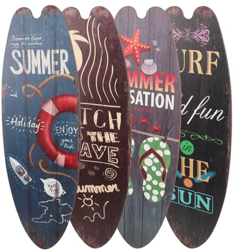 Operitacx 4 St¨¹ck Surfbrett-Schilder Strand-Willkommensschild Tropisches Bar-Schild Nautische Sommer-H?ngedekoration F¨¹r Die Wand Am Meer Zuhause Surf-Dekoration