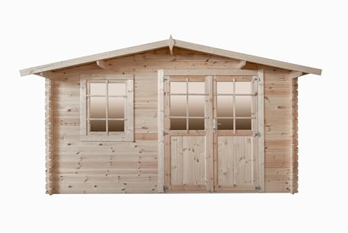 Abri de Jardin en Bois Brut, EP 28mm, Surface utile 9.9m² INT021