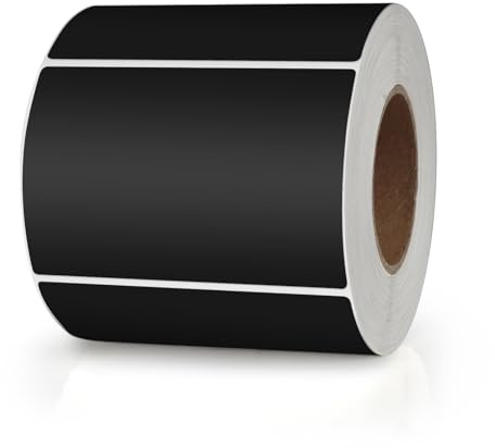 Meitaat svart rektangulärt klistermärke 76 x 50 mm färgkodning självhäftande etiketter flyttbar rulle avtagbar 500 stycken