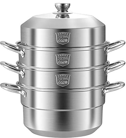 JKJZSALJ Pentola A Vapore/Pentola per Zuppiera/Acciaio Inossidabile 304 per Uso Alimentare,Fondo della Pentola in Un Unico Pezzo,Panini al Vapore al Vapore,Pesce,Zuppa di Pollo in Umido