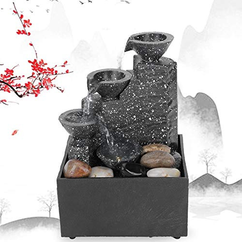 Wasserbrunnen, Mini Tischbrunnen, USB Wasserbrunnen, Desktop Ornament Bastelarbeiten, Zen Meditationsbrunnen, für den Innenbereich, Heimbüro, Tischdekoration, Urlaub