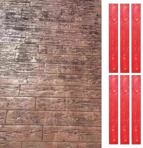 Moldes Hormigón Impreso Sellos de Poliuretano para Yeso de Hormigón, Estera de Textura Estampada de Hormigón y Madera de 120 cm X 15 cm, Moldes de Hormigón para Paisajismo en El Suelo Al Aire Libre(Co