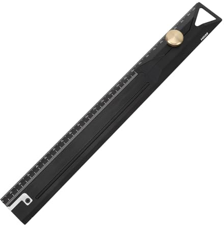 Hominas Righello per Marcatura in Alluminio, Strumento di Misura per Righello da Taglio 25cm Regola Semplice per Appendere la Misurazione del Architetti Ingegneri