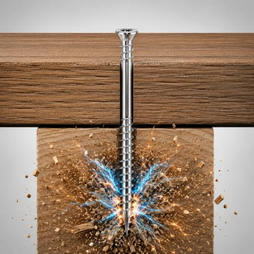 Terrassenbauschrauben 5,5x60 mm A4 Edelstahl von Tergato | 200 Stk. | Rostfreie Edelstahlschrauben & Terrassenschrauben zur Befestigung von Holzbodendielen | HSI HSeasy Terra Duo ZK TX25