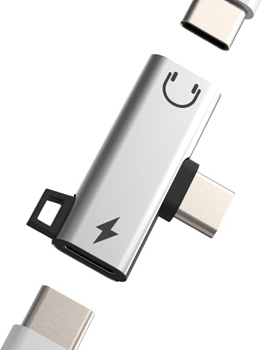 Adaptateur Double Jack USB C écouteur (2en1) Prise Casque Chargeur pour iPhone 16 15 Compatible avec Samsung S23 S24 DAC pour Apple pour iPad Pro Connecteur Audio Splitter AUX Câble Téléphone Voiture