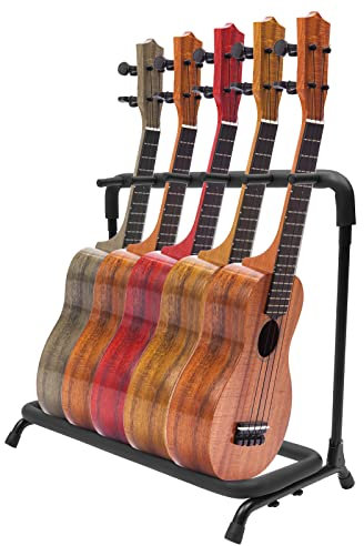 SUONTY 5-Fach Gitarrenständer Gitarren Display Stand, Gitarrenstaender Mehrfach, Metallgitarrenständer für 5 Gitarren, Mehrfachständer Electric Gitarrenständer