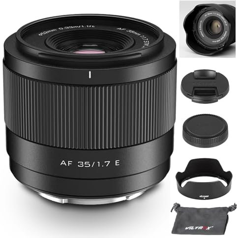 VILTROX 35mm F1.7 Monture E Objectif à focale Fixe autofocus APS-C STM à Grande Ouverture pour Appareil Photo Sony à Monture E FX3 A7C A7RII A7SII A7II A7RIII A7IV A7RIV A9 A1 ZVE1 A93 A6700 A6600