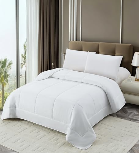 NORA HOME Relleno Nordico Cama 135 Blanco. Edredon 220x220 Entretiempo. Nivel Térmico 3.5/5 Ideal para Primavera, Verano y Otoño. Antiácaros. Suave. Ligero. Fibra 3D. 200 gr/m² - ANETO