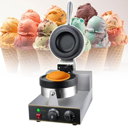 HCAUYNN Elektrisch Beheizter Eisburger-Maker, Gelato-Panini-Presse, Einstellbare Temperatur, Mit Heizanzeige/Antihaftbeschichteter Pfanne,220V
