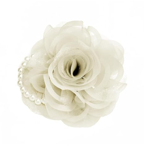90mm Broches De Flores De Rosa Para Las Mujeres De Tela Perla Perla Pines De solapa Gran Broche De Flores De Camelia Broche De Boda Baile Vestido Accesorios Para Ropa Joyería Banquete, Grand, Metal