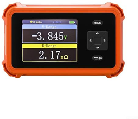 URPIZY Tester di batteria professionale per batterie al litio preciso, tester di resistenza interna e di tensione, 1 KHz AC, clip a quattro fili, TFT da 2,8 pollici, portatile, ricaricabile di tipo C