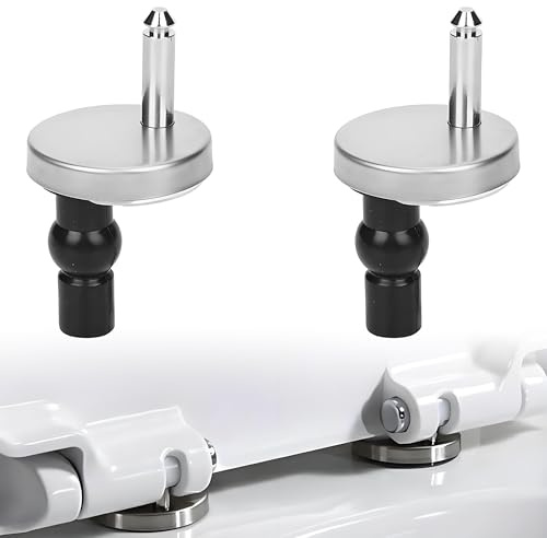 2 Pcs Toilet Seat Hinges Fittings, Quick Release Toilet Seat Fixings, UpgradeTop Fix Blind Hole Fittings, Toilet Seat Hinges Seat Screws, Easy to Install for WC Toilets Blind Holes