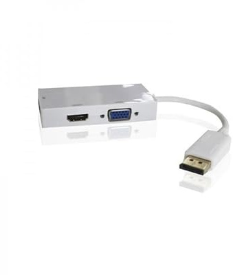 Watio Wave Adaptador - Adaptador displayport a hdmi/vga/dvi 4k, multipuerto, Alta definición, Compacto y Ligero, Ideal para diversas Conexiones.*