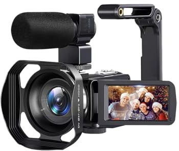 Videocámara, Cámara de video 8K, cámara de video digital de 64 MP, cámara grabadora con zoom digital de 18X, pantalla táctil LCD de 3 pulgadas, videocámara de grabación portátil(4G Camera No Card,2D)