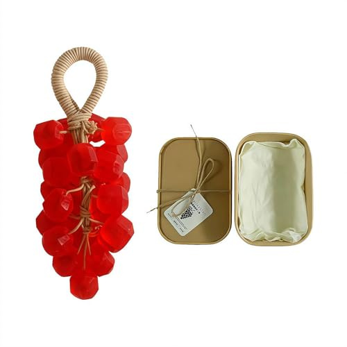 Sapone all'uva in cristallo su una corda, grappolo d'uva fatto a mano su una corda, barra da bagno a forma di frutta naturale, lavaggio viso a mano transp-arent, saponi detergenti delicati sapone da