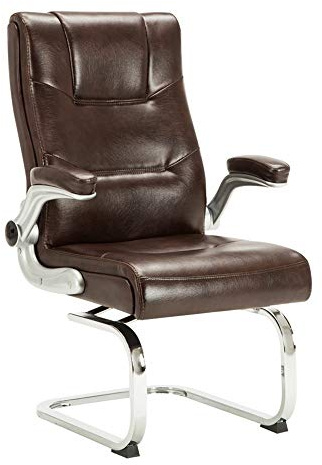 HighBack verkställande svängbar stol mörkbrunt PU-läder stöder 150 kg snygg och bekväm design för kontor och hemmabruk perfekt för möten