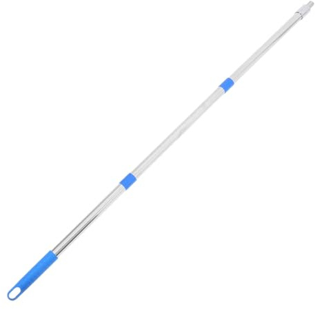 LOORGVEL Tige D'extension de Brosse en Alliage D'aluminium Argenté, 3 Sections Détachables, Facile à Ranger, pour Nettoyage de Murs Hauts à Domicile