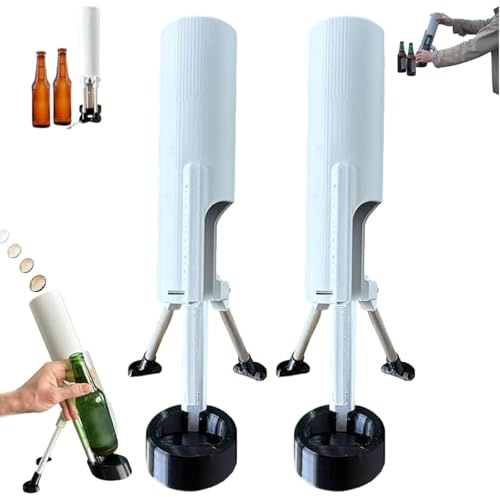 Décapsuleur automatique pour mortier de bière : ouvre-bouteille rapide à une main avec fonction bouchon pop-out, convient pour bouteilles de bière et de soda de 12 oz/300 ml (2)