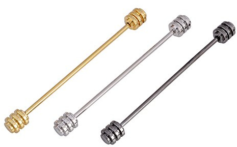 YYBONNIE 3PCS Screw Design Men's Collar Bar Pins Shirts Tie Pins Necktie Pin Lapel Stick Collar Brooch