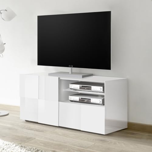 Unbekannt Meuble TV Blanc Brillant laqué Aspect 3D