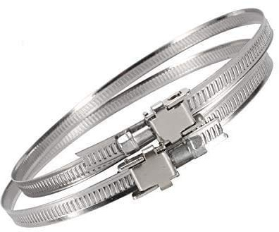 HG Power Schlauch Rohrschellen 120mm 2 Stück für fixieren Abluftschlauch | Edelstahl Schlauchschellen mit Spannbereich 60-135mm Klemme Clip Worm Drive, für Abluftventilator, Trockner und Dunstabzug