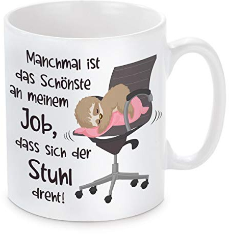 Tasse mit Motiv Modell: Das Schönste an meinem Job (Faultier rosa)