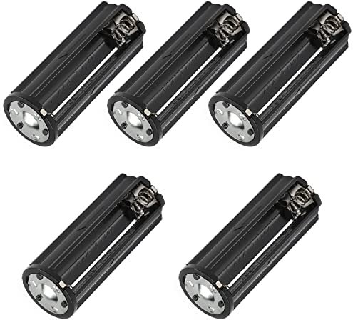 Fielect 5 Pcs AAA Cylindrique Battery Holder Convertor Adaptateur Noir Cylindrique Boîte de Rangement de Batterie pour Piles AAA Lampe Torche