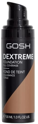 GOSH Dextreme Full Coverage Foundation 30ml I flüssiges, feuchtigkeitsspendendes Make-up für makellosen Teint I veganes Gesichts-Makeup mit hoher Deckkraft I Pickel & Augenringe abdecken I 006 Honey