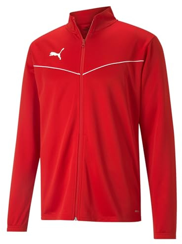 PUMA herr Träningsjacka Teamrise Training poly jacka, Röd/vit, M