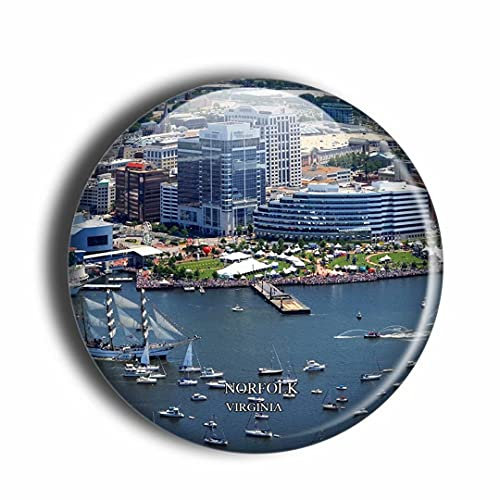 Norfolk Virginia USA Kühlschrankmagnet, 3D, handgefertigt, Reise-Souvenir, Geschenk, Sammlung, Dekoration