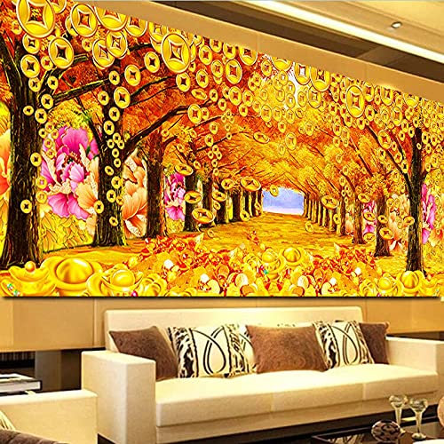 Diamant Painting Nummer Kit große Größe Geldbaum DIY 5D Diamant Malerei Kit Erwachsene/Kinder Vollbohrer Crystal Strass Stickerei Bilder Kreuzstich Handwerk Wall Decor Gemälde 80x220cm