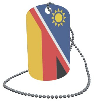 U24 Dog Tag Erkennungsmarke ID Tag an Kette Flagge Namibia-Deutschland Alu 30 x 50 mm