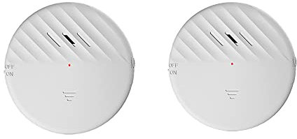 Lancoon Door Window Vibration Sensor Alarm White 2 Packs 125dB Loud Slim Glass Break Burglar Detector with Adjustable Sensitivity LED Indicator Light for Home Office Security