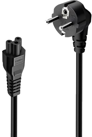 D.Square- Cable de Alimentación 1.8m para Portátiles, 3Pin AC Enchufe UE a C5, 10A 250V para Cargadores de Ordenador portátil, Escáneres, Impresoras, Monitores de TV LED