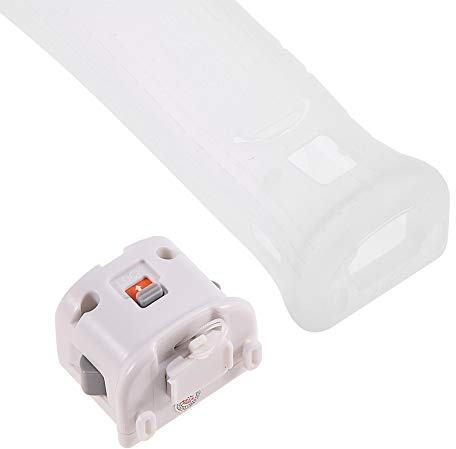 Annadue Motion Plus Sensor Adapter, Motion Plus Sensor Adapter Silicon Case Cover for Wii Remote Controller, Wireless Remote Motion Controller for Wii Games(White)