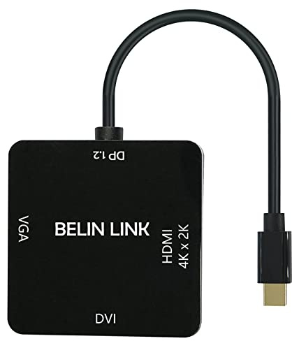 Mini DP to HDMI VGA DVI Adapter,Mini DisplayPort to VGA Adaptor for Surface Pro 6 5 4 3 Video Display Thunderbolt to DVI Converter for Mac,MacBook Pro,Air,HDMI Surface Book to TV,Projector,Monitor