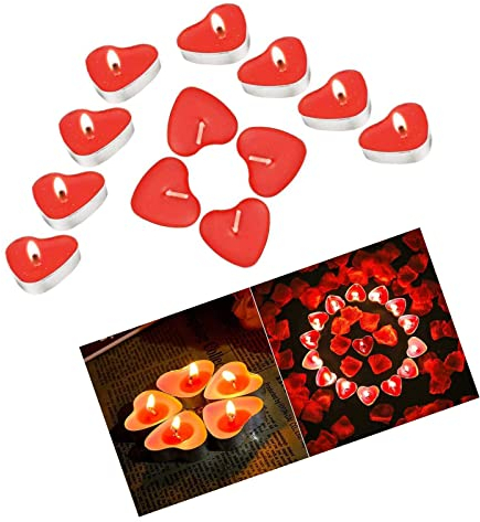 Herz Kerzen Romantische Herzkerzen 12 Pcs Heart Candles HerzföRmige Teelichter Rote Teelichter Herz Herzteelichte Rot