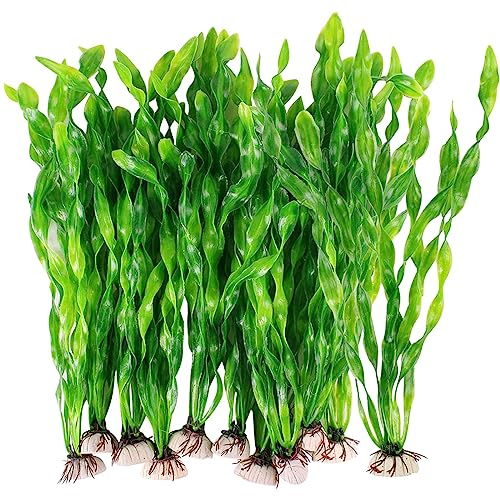 Aquarium Pflanzen 10 Stück Aquarium Dekoration künstliche Pflanzen Wasserpflanzen für Aquarien Grün Aquariumpflanzen Kunststoff Plastikpflanzen Fisch Tank Dekor für Aquarien Alle Fische Sicher