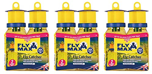 Zero In Outdoor Catcher - Ready-Baited Outdoor Fly Trap, Triple Pack - Non-Toxic, Insect Trap to Attract & Trap Bugs - Suitable for Garden & Outdoor Use, Lasts up to 2-3 Weeks