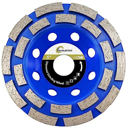 Diamond Concrete Grinding Wheel 125mm - Double Row Cup Grinding Wheel for Polishing and Cleaning Granite Marble Concrete Masonry Artificial Stone for Angle Grinder SANLEETEK